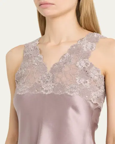 Josie Natori Rose Parfait Lace & Silk Tank | Thumbnail 5 Josie Natori Rose Parfait Lace & Silk Tank | Thumbnail 5