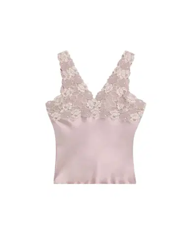 Josie Natori Rose Parfait Lace & Silk Tank | Thumbnail 1 Josie Natori Rose Parfait Lace & Silk Tank | Thumbnail 1
