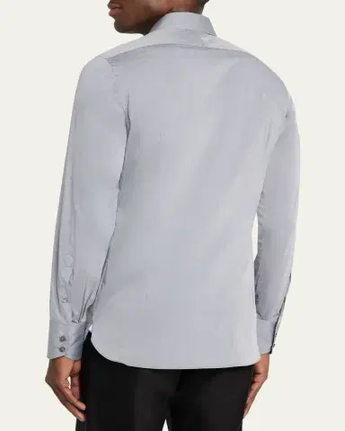 Tom Ford Men's Cotton Chambray Slim-Fit Dress Shirt | Thumbnail 3 Tom Ford Men's Cotton Chambray Slim-Fit Dress Shirt | Thumbnail 3