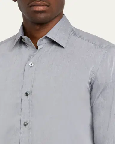 Tom Ford Men's Cotton Chambray Slim-Fit Dress Shirt | Thumbnail 5 Tom Ford Men's Cotton Chambray Slim-Fit Dress Shirt | Thumbnail 5