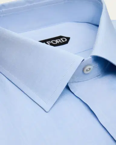 Tom Ford Men's Cotton Chambray Slim-Fit Dress Shirt | Thumbnail 6 Tom Ford Men's Cotton Chambray Slim-Fit Dress Shirt | Thumbnail 6