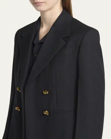 Bottega Veneta Subtle Stripe Knot Button Wool Jacket | Thumbnail 5 Bottega Veneta Subtle Stripe Knot Button Wool Jacket | Thumbnail 5