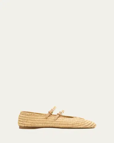 Prada Stuoia Raffia Dual Mary Jane Ballerina Flats | Thumbnail 8 Prada Stuoia Raffia Dual Mary Jane Ballerina Flats | Thumbnail 8