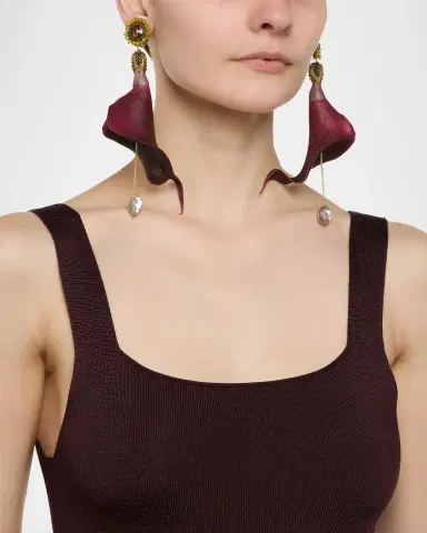 Ranjana Khan Cala White Earrings | Thumbnail 1 Ranjana Khan Cala White Earrings | Thumbnail 1
