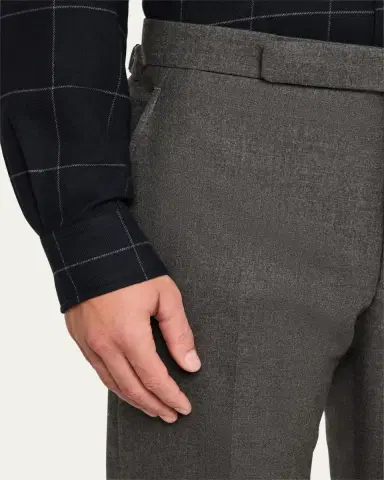 Ralph Lauren Purple Label Men's Gregory Hand-Tailored Flannel Trousers | Thumbnail 5 Ralph Lauren Purple Label Men's Gregory Hand-Tailored Flannel Trousers | Thumbnail 5