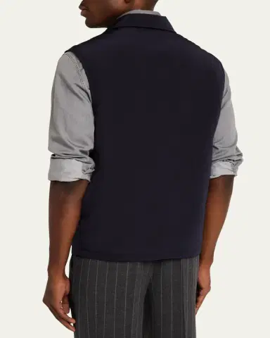 Brunello Cucinelli Men's Water Resistant Snap-Front Vest | Thumbnail 7 Brunello Cucinelli Men's Water Resistant Snap-Front Vest | Thumbnail 7
