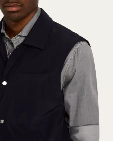 Brunello Cucinelli Men's Water Resistant Snap-Front Vest | Thumbnail 9 Brunello Cucinelli Men's Water Resistant Snap-Front Vest | Thumbnail 9