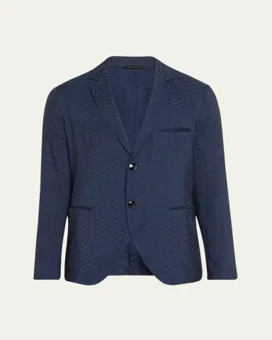 Giorgio Armani Men's Cupro Chevron Blazer | Thumbnail 8 Giorgio Armani Men's Cupro Chevron Blazer | Thumbnail 8