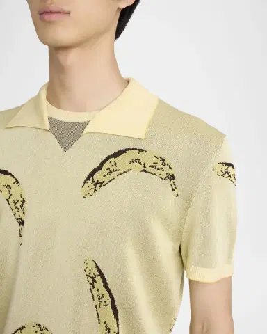 Jacquemus Men's Marino Banana Jacquard Polo Shirt | Thumbnail 4 Jacquemus Men's Marino Banana Jacquard Polo Shirt | Thumbnail 4