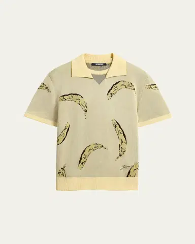 Jacquemus Men's Marino Banana Jacquard Polo Shirt | Thumbnail 5 Jacquemus Men's Marino Banana Jacquard Polo Shirt | Thumbnail 5