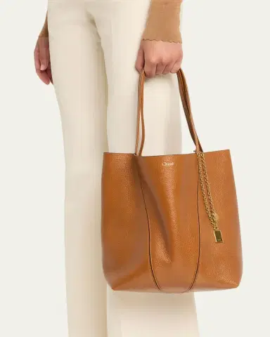 Chloé Spin Medium Tote Bag in Leather | Thumbnail 8 Chloé Spin Medium Tote Bag in Leather | Thumbnail 8