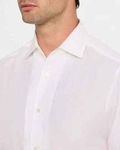 ZEGNA Men 's Oasi Lino Casual Button-Down Shirt | Thumbnail 4 ZEGNA Men 's Oasi Lino Casual Button-Down Shirt | Thumbnail 4