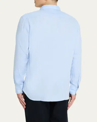 Zegna Men's Oasi Lino Casual Button-Down Shirt | Thumbnail 3 Zegna Men's Oasi Lino Casual Button-Down Shirt | Thumbnail 3