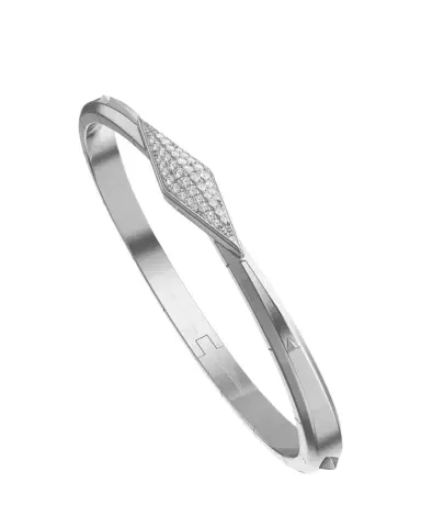 Monica Rich Kosann Points North Sterling Silver Cuff with Pave Sapphire Clasp, Large | Thumbnail 1 Monica Rich Kosann Points North Sterling Silver Cuff with Pave Sapphire Clasp, Large | Thumbnail 1