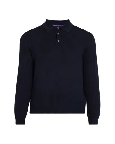 Ralph Lauren Purple Label Men's Silk-Cotton Polo Shirt | Thumbnail 1 Ralph Lauren Purple Label Men's Silk-Cotton Polo Shirt | Thumbnail 1