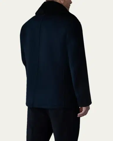 Mackage Men's Cole Wool Peacoat with Shearling Collar | Thumbnail 3 Mackage Men's Cole Wool Peacoat with Shearling Collar | Thumbnail 3