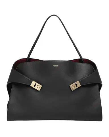 Ferragamo Large Hug Soft Bicolor Shoulder Bag | Thumbnail 1 Ferragamo Large Hug Soft Bicolor Shoulder Bag | Thumbnail 1