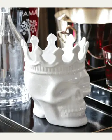 Thompson Ferrier White Louise Skull Candle, 23.3 oz. - Rose de Vents Scent | Thumbnail 2 Thompson Ferrier White Louise Skull Candle, 23.3 oz. - Rose de Vents Scent | Thumbnail 2
