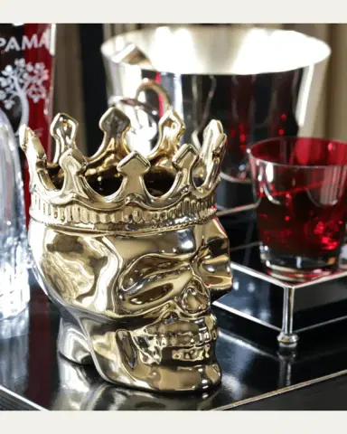 Thompson Ferrier Golden Bonaparte Skull Candle, 23.3 oz. - Wood Charmel Scent | Thumbnail 3 Thompson Ferrier Golden Bonaparte Skull Candle, 23.3 oz. - Wood Charmel Scent | Thumbnail 3