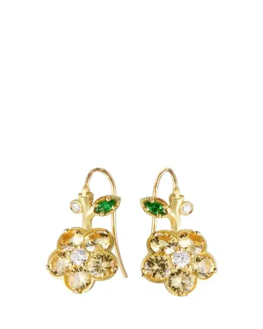 Paul Morelli 18K Yellow Gold Wild Child Diamond, Yellow Sapphire, and Tsavorite Earrings | Thumbnail 1 Paul Morelli 18K Yellow Gold Wild Child Diamond, Yellow Sapphire, and Tsavorite Earrings | Thumbnail 1