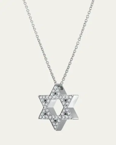 Procaccia Jewelry 18K Gold Large Star of David Pave Diamond Necklace | Thumbnail 3 Procaccia Jewelry 18K Gold Large Star of David Pave Diamond Necklace | Thumbnail 3