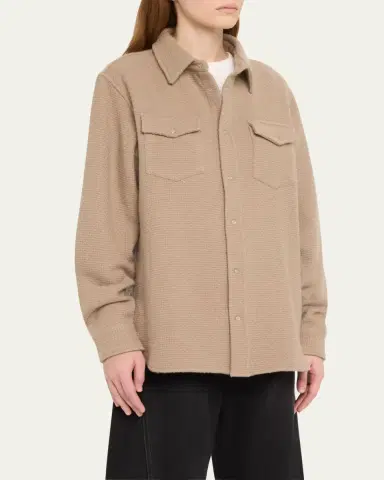God’s True Cashmere Smoke Waffle Cashmere Shirt Jacket | Thumbnail 4 God’s True Cashmere Smoke Waffle Cashmere Shirt Jacket | Thumbnail 4