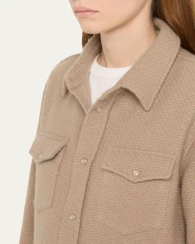 God’s True Cashmere Smoke Waffle Cashmere Shirt Jacket | Thumbnail 5 God’s True Cashmere Smoke Waffle Cashmere Shirt Jacket | Thumbnail 5