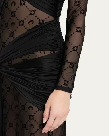 Marine Serre Draped Jersey Knotted Dress | Thumbnail 5 Marine Serre Draped Jersey Knotted Dress | Thumbnail 5