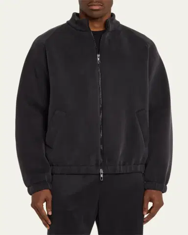 Giorgio Armani Men's Cupro-Blend Jersey Blouson Jacket | Thumbnail 4 Giorgio Armani Men's Cupro-Blend Jersey Blouson Jacket | Thumbnail 4