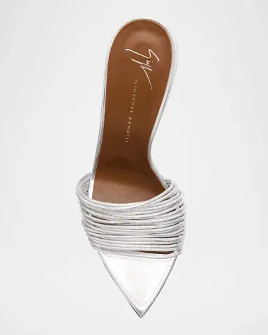 Giuseppe Zanotti Metallic Multi-Strap Stiletto Slide Sandals | Thumbnail 3 Giuseppe Zanotti Metallic Multi-Strap Stiletto Slide Sandals | Thumbnail 3