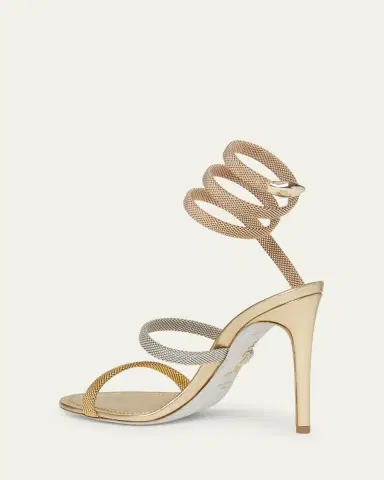 René Caovilla Cleo Gold-Filled Brass Snake-Wrap Sandals | Thumbnail 2 René Caovilla Cleo Gold-Filled Brass Snake-Wrap Sandals | Thumbnail 2