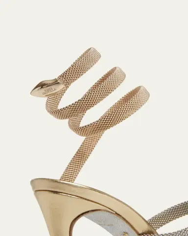 René Caovilla Cleo Gold-Filled Brass Snake-Wrap Sandals | Thumbnail 3 René Caovilla Cleo Gold-Filled Brass Snake-Wrap Sandals | Thumbnail 3