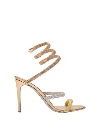 René Caovilla Cleo Gold-Filled Brass Snake-Wrap Sandals | Thumbnail 1 René Caovilla Cleo Gold-Filled Brass Snake-Wrap Sandals | Thumbnail 1