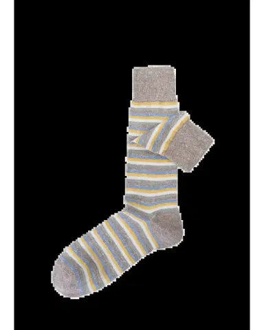 Sozzi Calze Men's Linen and Cotton Multi-Stripe Crew Socks | Thumbnail 2 Sozzi Calze Men's Linen and Cotton Multi-Stripe Crew Socks | Thumbnail 2