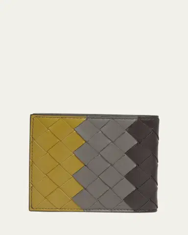 Bottega Veneta Men's Tricolor Intrecciato Leather Bifold Wallet | Thumbnail 3 Bottega Veneta Men's Tricolor Intrecciato Leather Bifold Wallet | Thumbnail 3