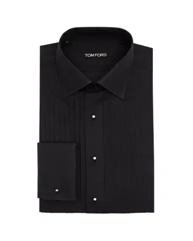 TOM FORD Men's Voile Plisse Pastron Dress Shirt | Thumbnail 1 TOM FORD Men's Voile Plisse Pastron Dress Shirt | Thumbnail 1