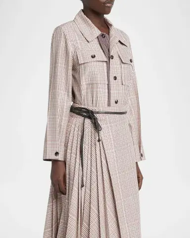 Bottega Veneta Check Long-Sleeve Button-Down Shirt | Thumbnail 3 Bottega Veneta Check Long-Sleeve Button-Down Shirt | Thumbnail 3