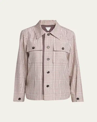 Bottega Veneta Check Long-Sleeve Button-Down Shirt | Thumbnail 5 Bottega Veneta Check Long-Sleeve Button-Down Shirt | Thumbnail 5