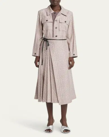 Bottega Veneta Check Long-Sleeve Button-Down Shirt | Thumbnail 6 Bottega Veneta Check Long-Sleeve Button-Down Shirt | Thumbnail 6