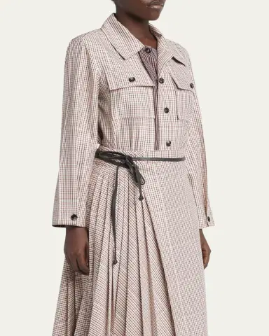 Bottega Veneta Check Long-Sleeve Button-Down Shirt | Thumbnail 8 Bottega Veneta Check Long-Sleeve Button-Down Shirt | Thumbnail 8