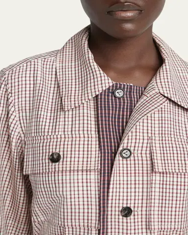 Bottega Veneta Check Long-Sleeve Button-Down Shirt | Thumbnail 9 Bottega Veneta Check Long-Sleeve Button-Down Shirt | Thumbnail 9