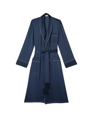 Derek Rose Men's Silk Tasseled Robe | Thumbnail 1 Derek Rose Men's Silk Tasseled Robe | Thumbnail 1