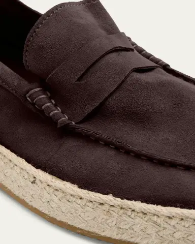 Ron White Men's Dylan Weatherproof Suede and Raffia Slip-On Sneakers | Thumbnail 2 Ron White Men's Dylan Weatherproof Suede and Raffia Slip-On Sneakers | Thumbnail 2