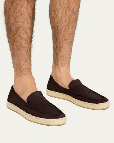 Ron White Men's Dylan Weatherproof Suede and Raffia Slip-On Sneakers | Thumbnail 5 Ron White Men's Dylan Weatherproof Suede and Raffia Slip-On Sneakers | Thumbnail 5