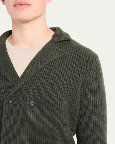 Bergdorf Goodman Men's Cashmere Rib Double-Breasted Jacket | Thumbnail 5 Bergdorf Goodman Men's Cashmere Rib Double-Breasted Jacket | Thumbnail 5