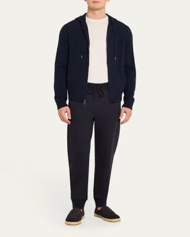 Ralph Lauren Purple Label Men's Wool-Cashmere Jersey Spa Hoodie | Thumbnail 4 Ralph Lauren Purple Label Men's Wool-Cashmere Jersey Spa Hoodie | Thumbnail 4