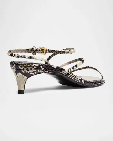 Khaite Strappy Python-Embossed Kitten Sandals | Thumbnail 2 Khaite Strappy Python-Embossed Kitten Sandals | Thumbnail 2