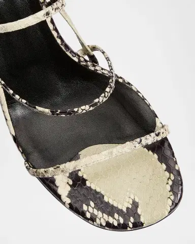 Khaite Strappy Python-Embossed Kitten Sandals | Thumbnail 3 Khaite Strappy Python-Embossed Kitten Sandals | Thumbnail 3