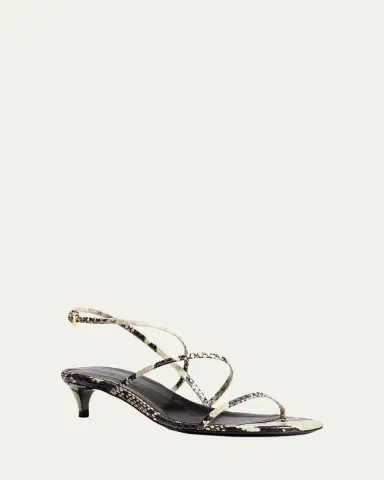 Khaite Strappy Python-Embossed Kitten Sandals | Thumbnail 7 Khaite Strappy Python-Embossed Kitten Sandals | Thumbnail 7