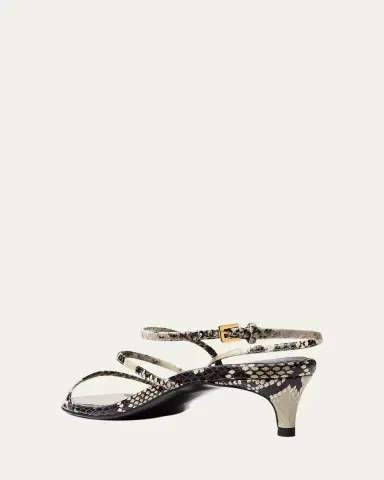 Khaite Strappy Python-Embossed Kitten Sandals | Thumbnail 9 Khaite Strappy Python-Embossed Kitten Sandals | Thumbnail 9